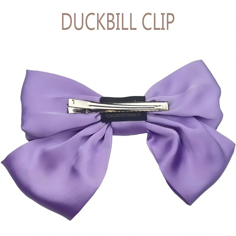 5for$10 Bow Hair Clips Dark Red Large Satin French Snap Ponytail Accessories - Picture 11 of 16